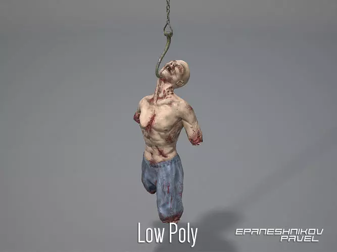 Dead man Low-poly 3D model_0