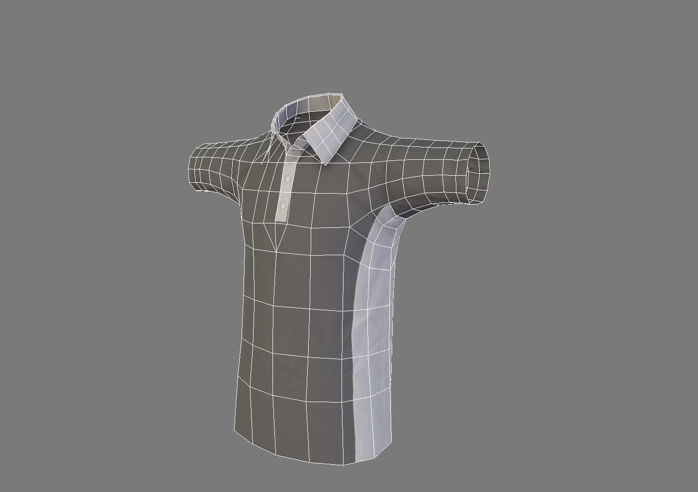 Polo Shirt Low-poly 3D model_6