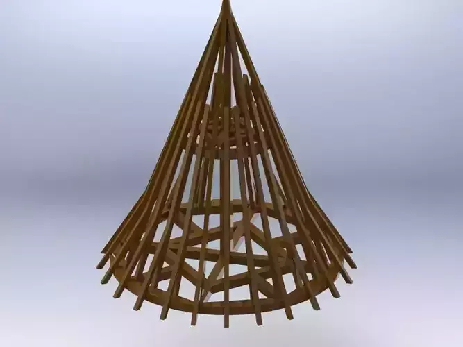 Framework wooden structure with star in middle