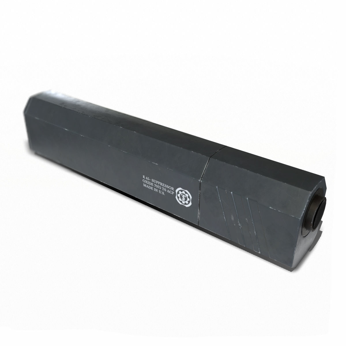 Suppressor Set-04 Low-poly 3D model_7