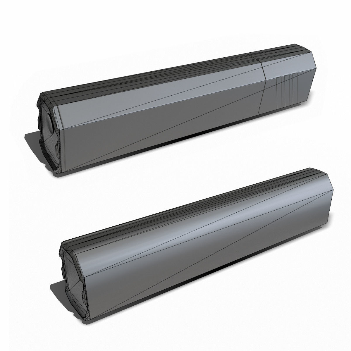 Suppressor Set-04 Low-poly 3D model_9
