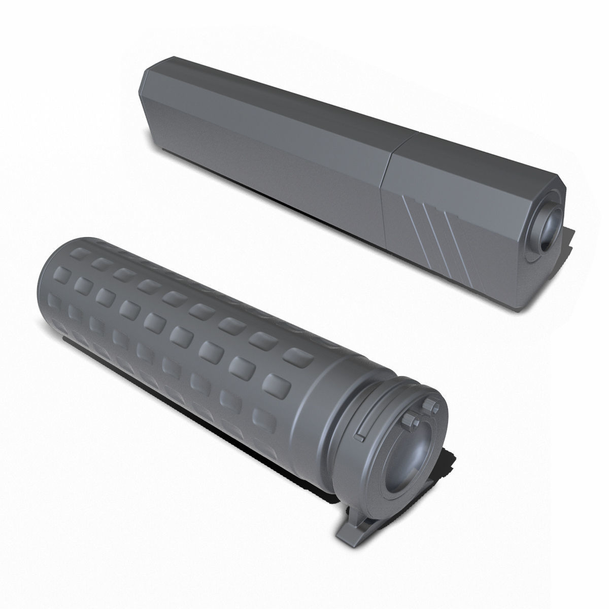 Suppressor Set-04 Low-poly 3D model_11