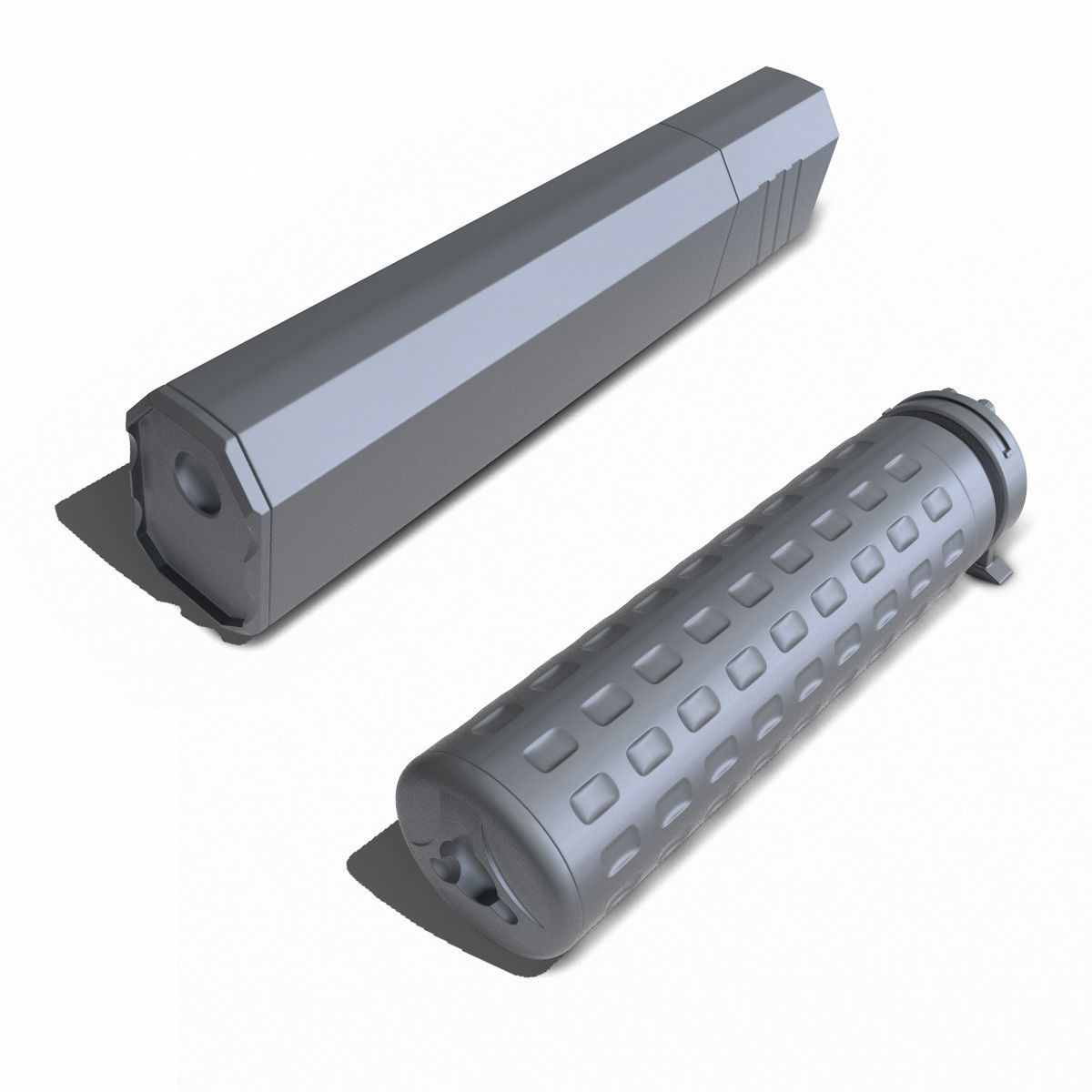 Suppressor Set-04 Low-poly 3D model_10