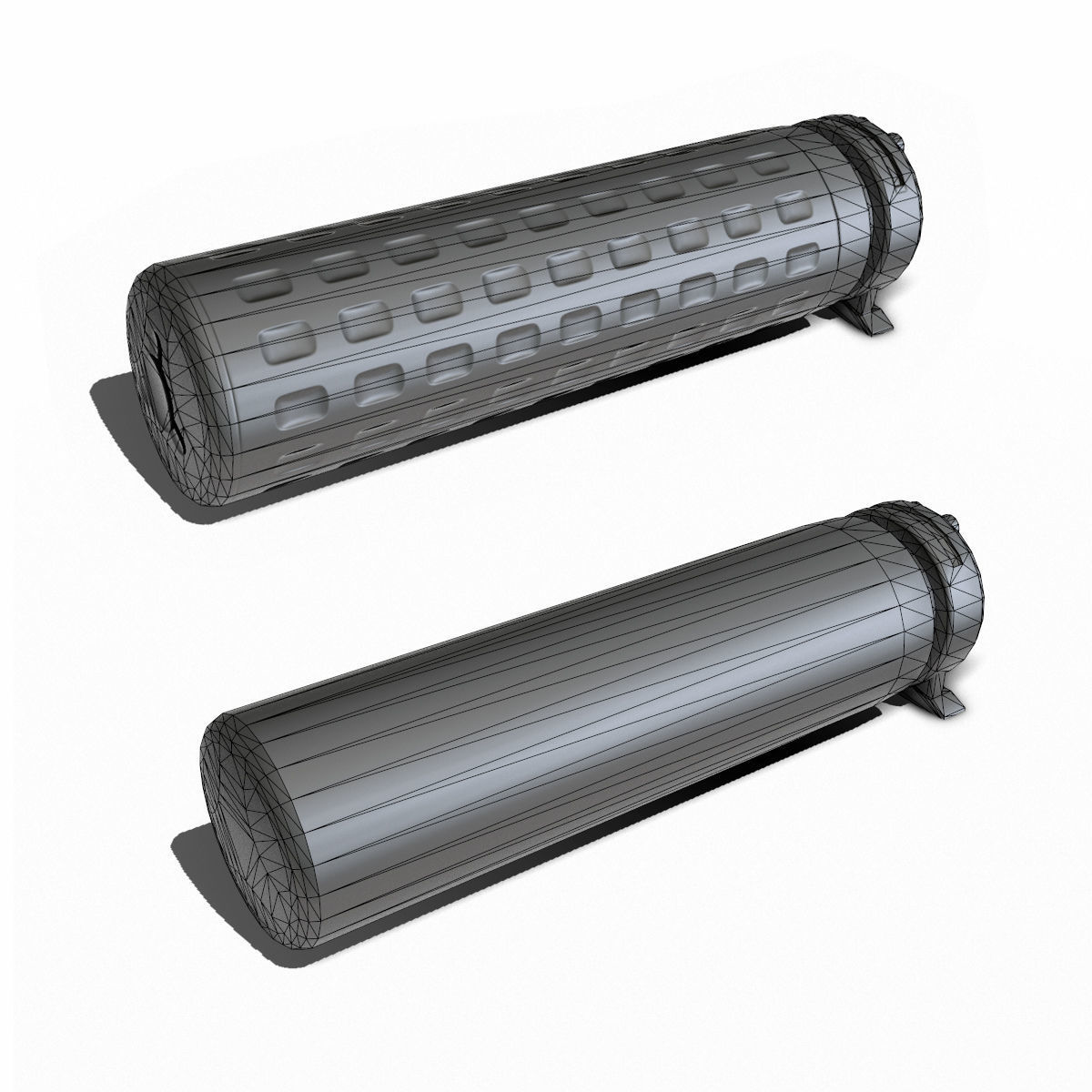 Suppressor Set-04 Low-poly 3D model_8