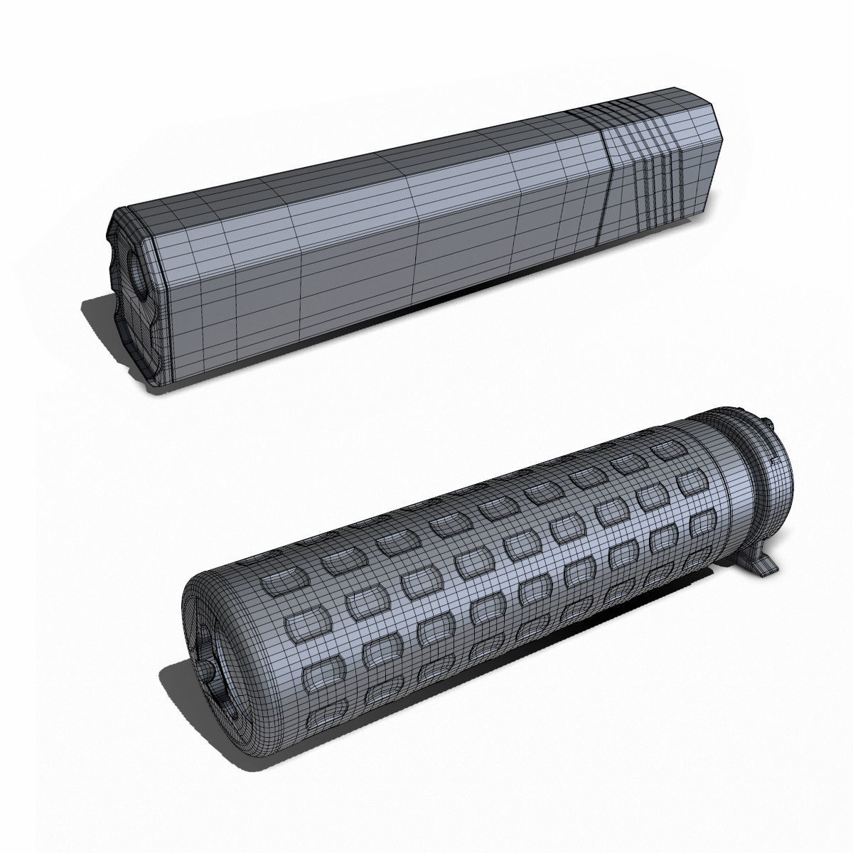 Suppressor Set-04 Low-poly 3D model_12