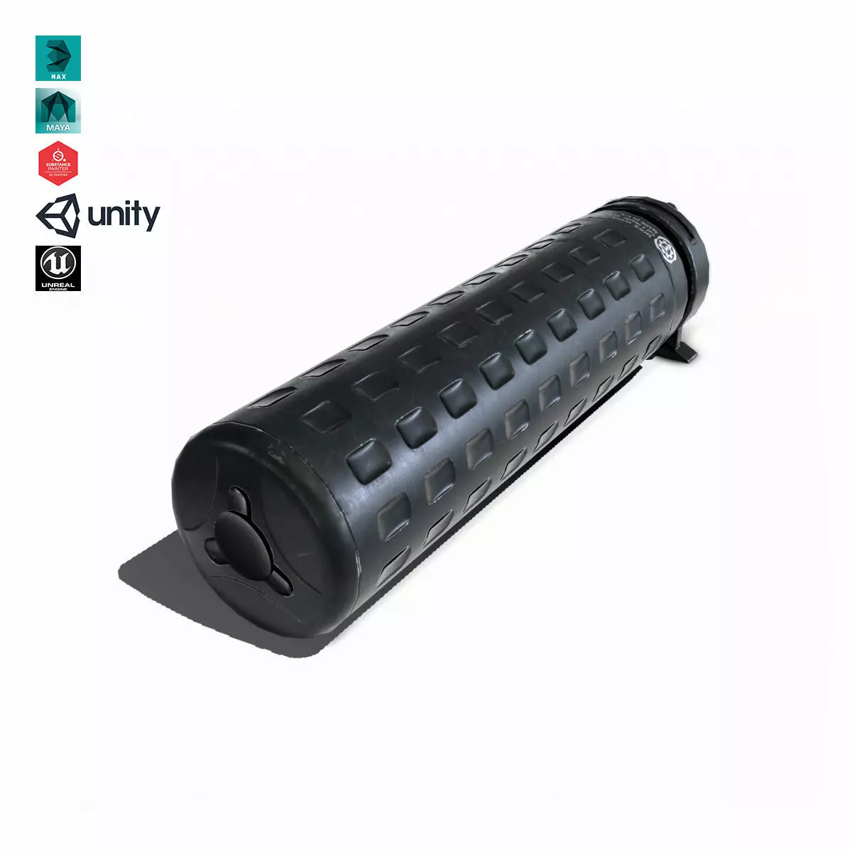 Suppressor Set-04 Low-poly 3D model_0