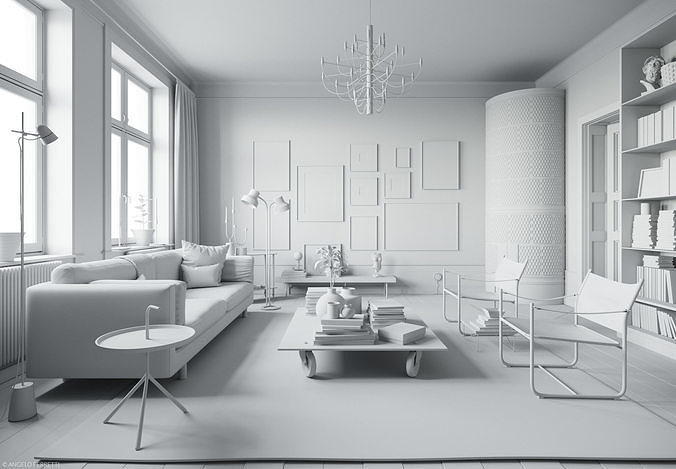 Stockholm Interior scene 3D model 6