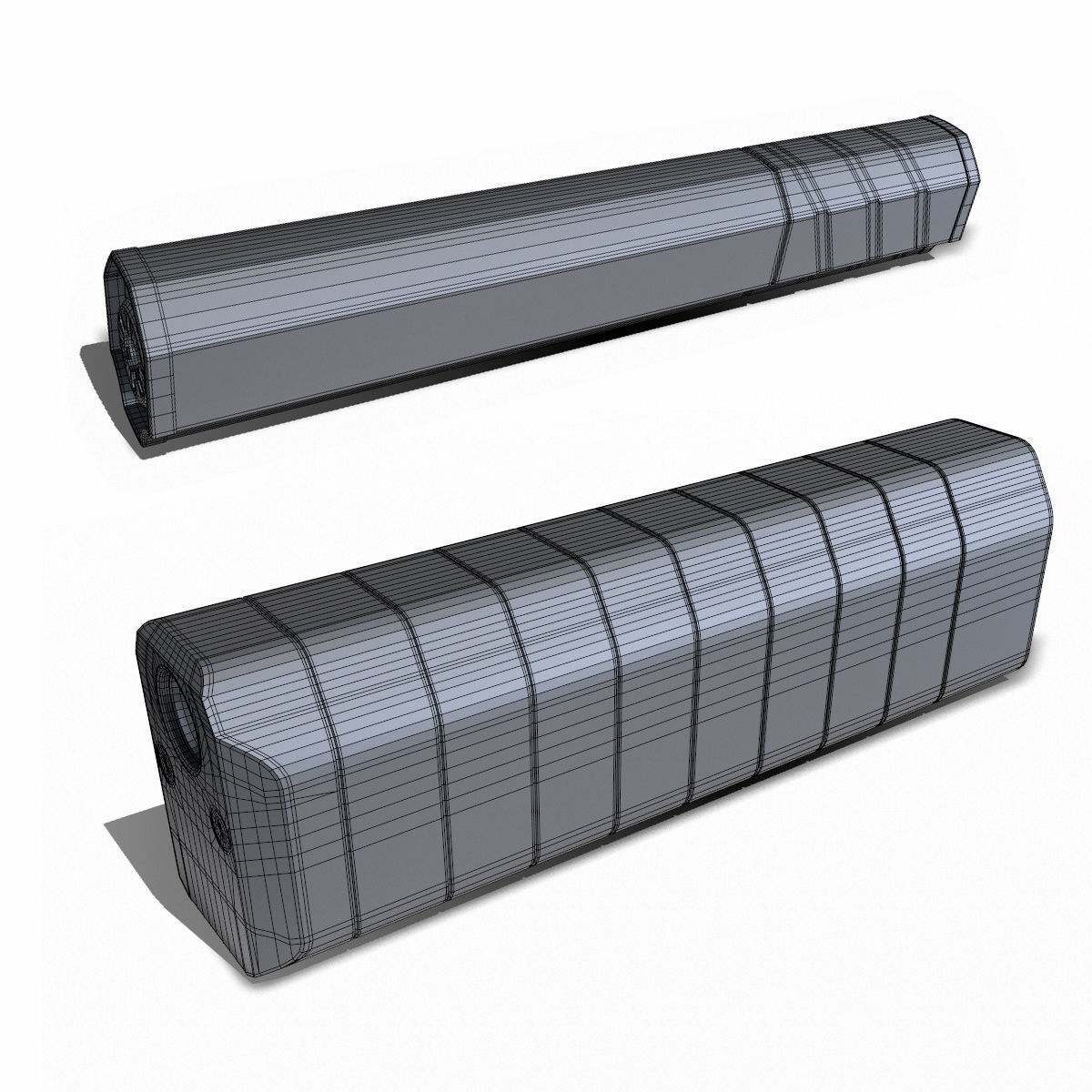 Suppressor Set-05 Low-poly 3D model_12