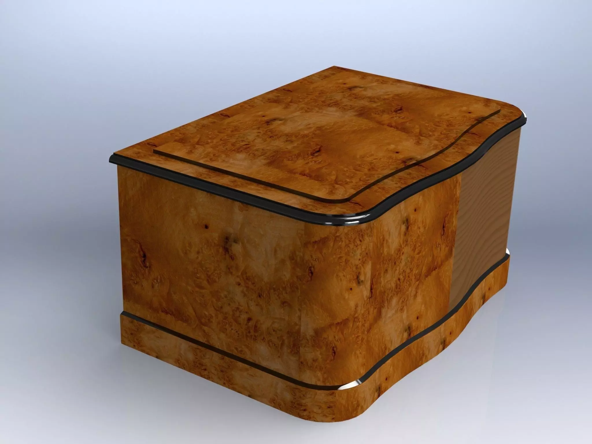 Box wooden Free 3D model_0