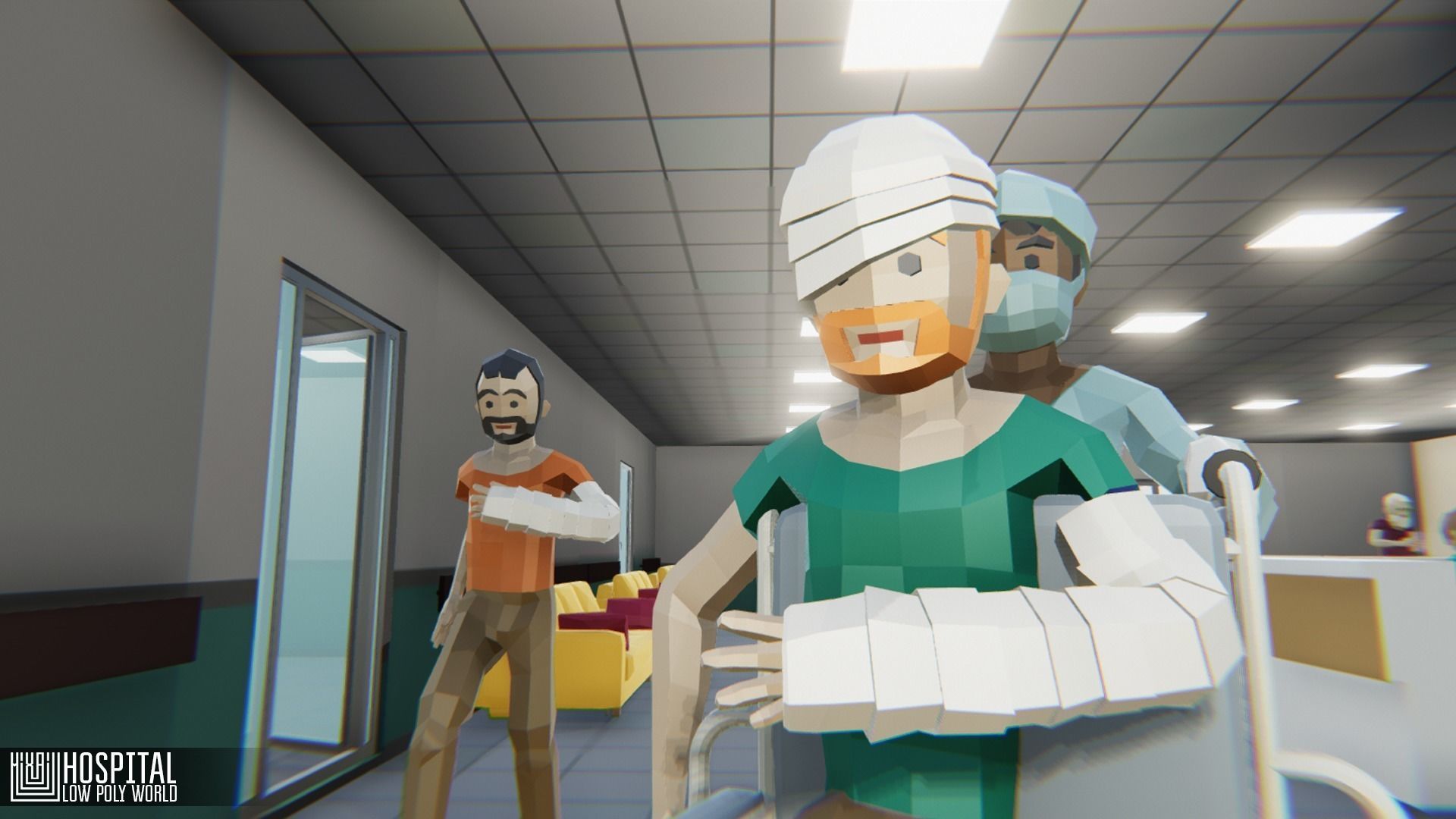 LOW POLY WORLD - HOSPITAL Low-poly 3D model_16