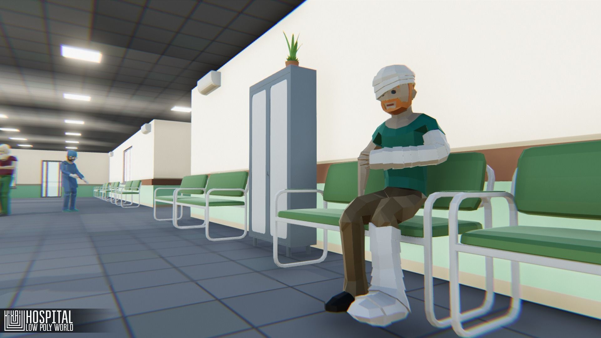 LOW POLY WORLD - HOSPITAL Low-poly 3D model_2