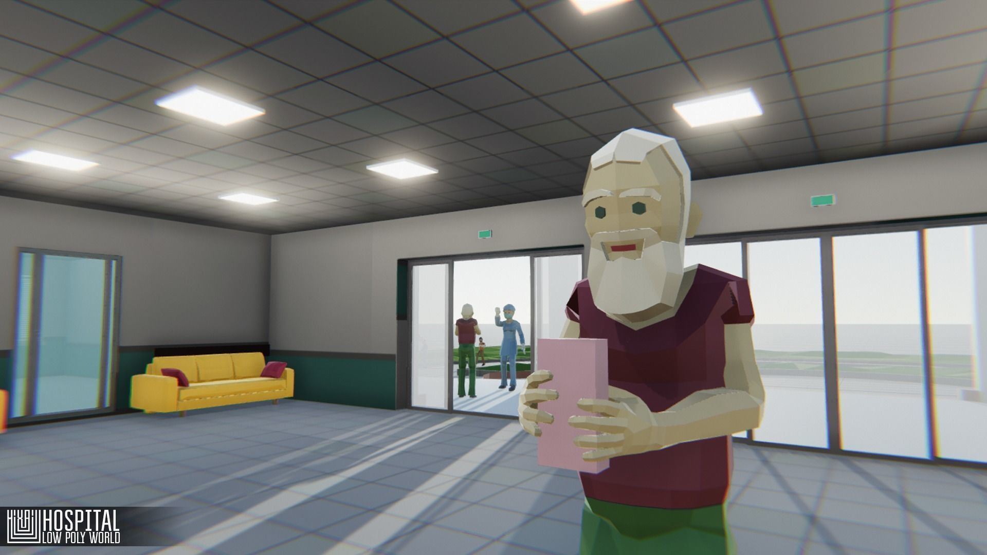 LOW POLY WORLD - HOSPITAL Low-poly 3D model_10