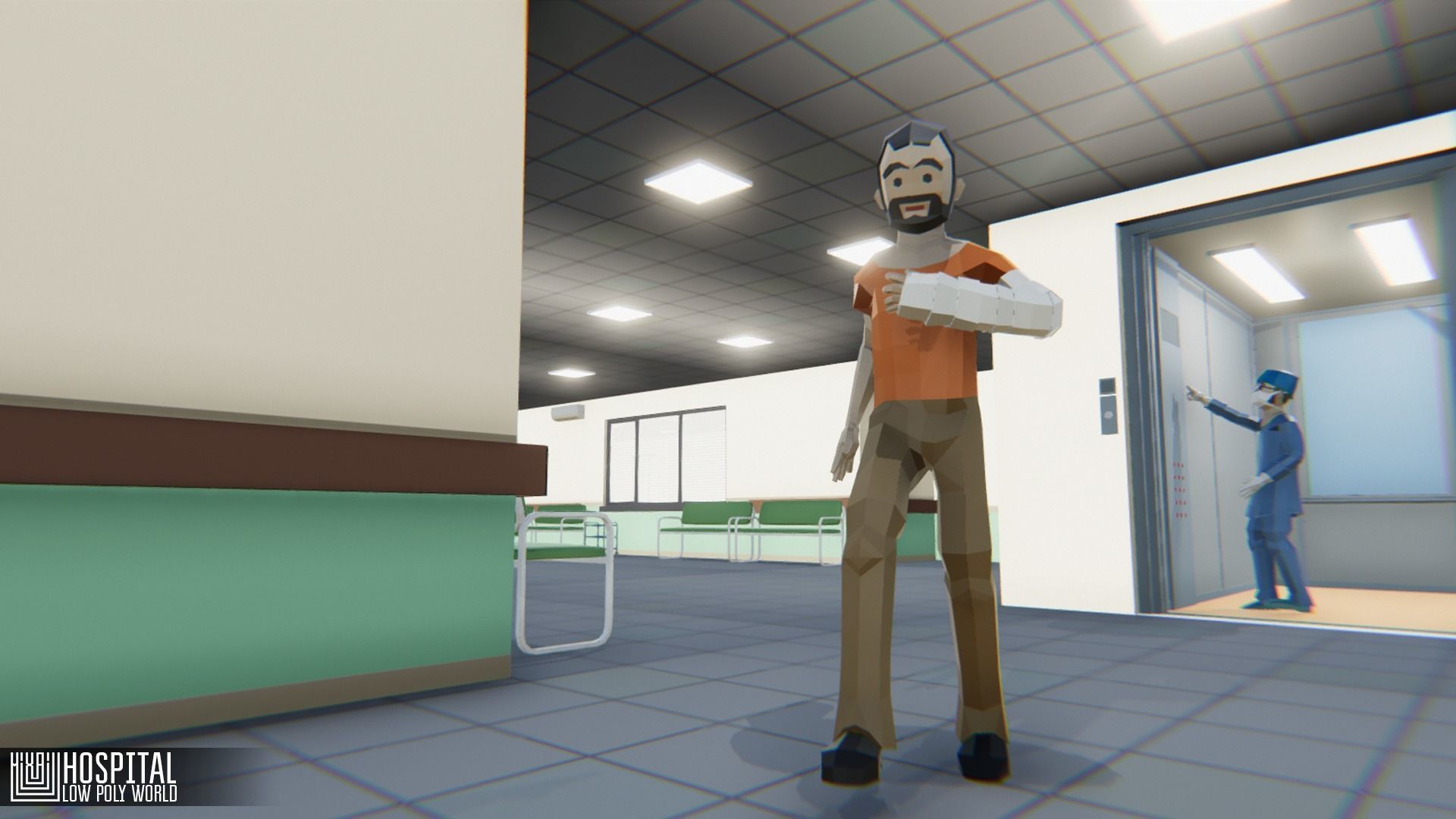 LOW POLY WORLD - HOSPITAL Low-poly 3D model_6