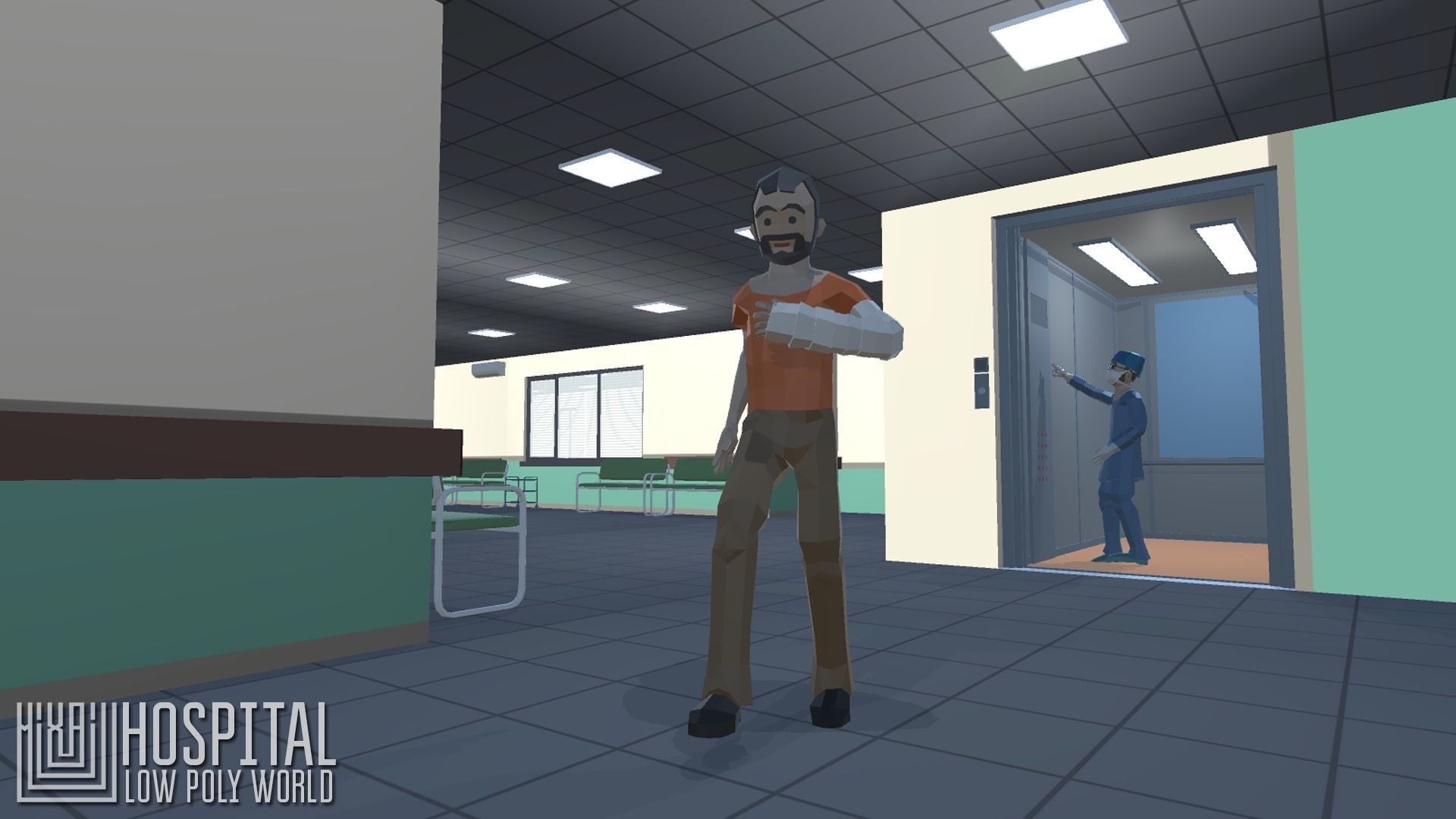 LOW POLY WORLD - HOSPITAL Low-poly 3D model_13