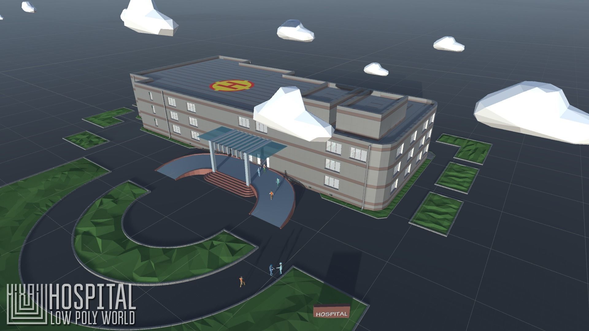 LOW POLY WORLD - HOSPITAL Low-poly 3D model_21