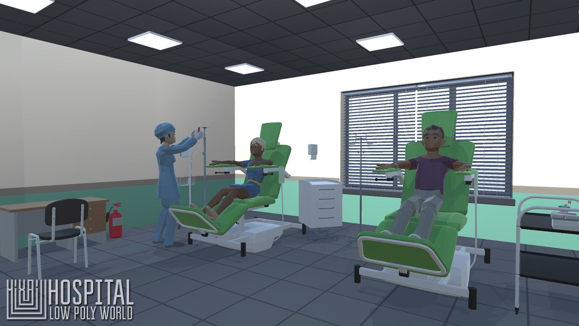 LOW POLY WORLD - HOSPITAL Low-poly 3D model_1
