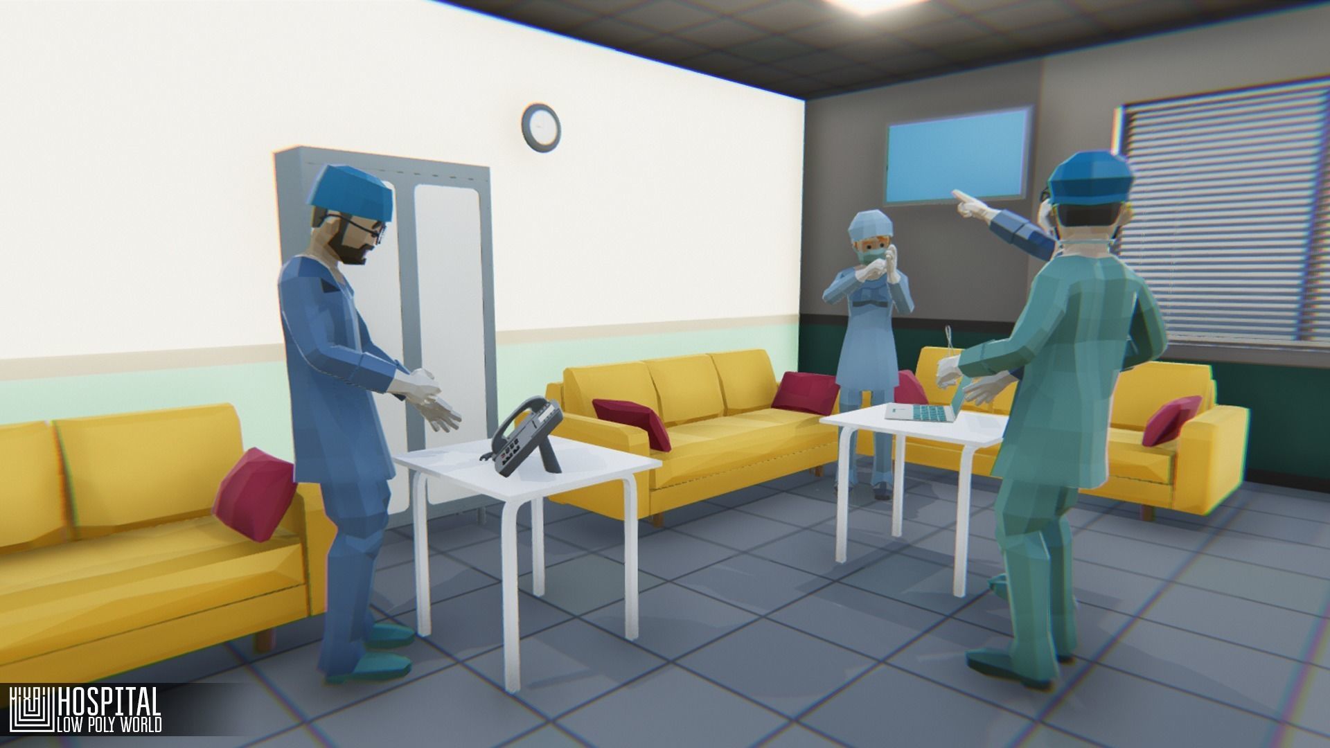 LOW POLY WORLD - HOSPITAL Low-poly 3D model_14