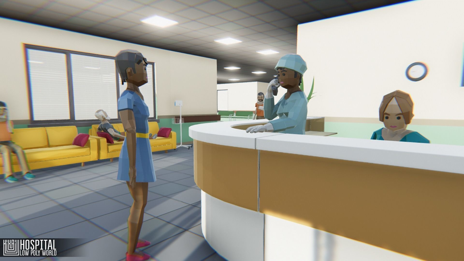 LOW POLY WORLD - HOSPITAL Low-poly 3D model_12