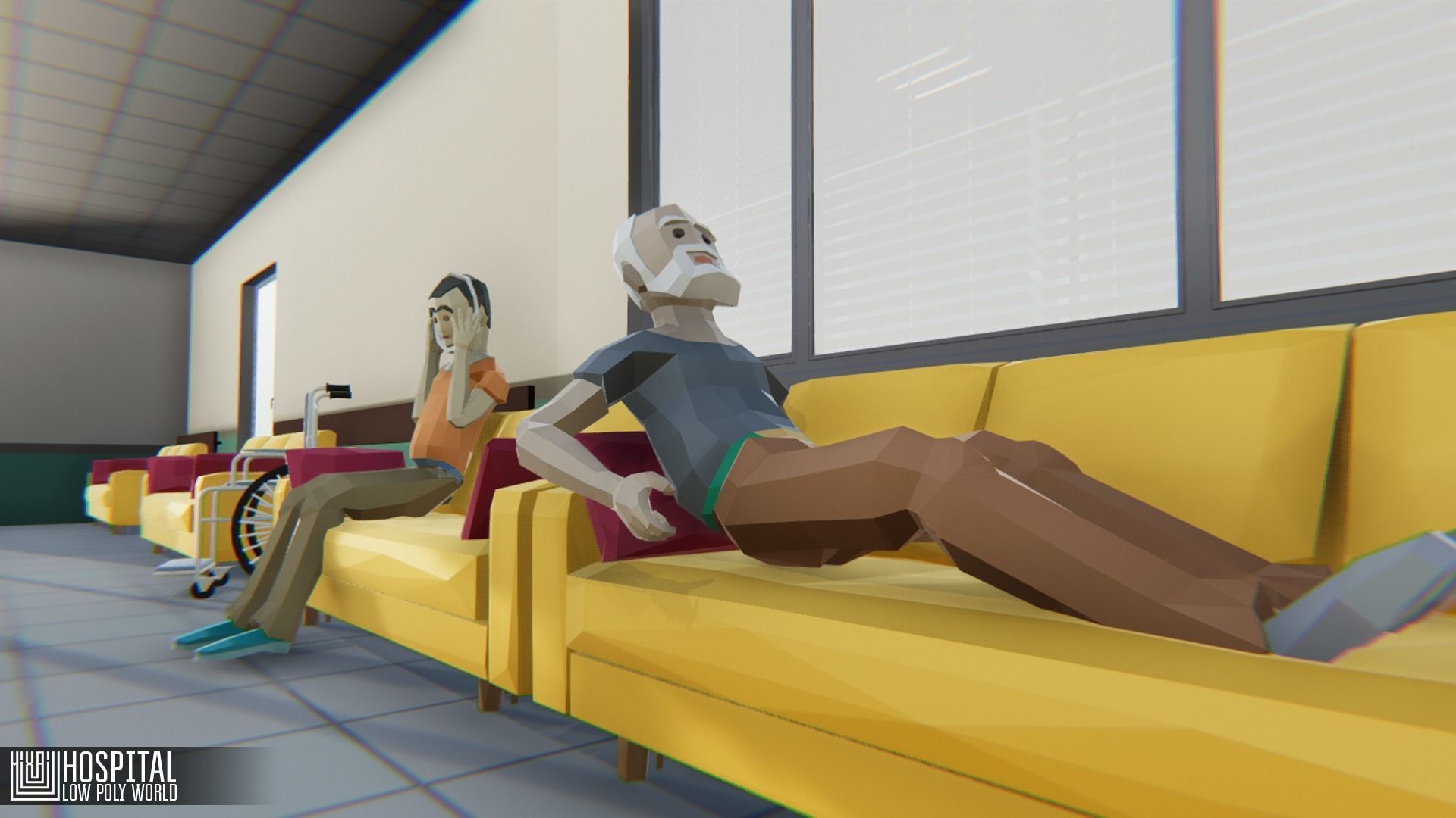 LOW POLY WORLD - HOSPITAL Low-poly 3D model_8