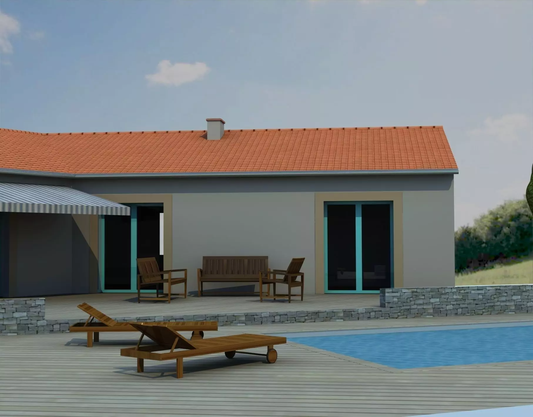 Deck Chair Free 3D model_0