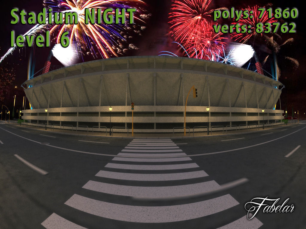 Stadium Level 6 Day-Night Low-poly 3D model_15