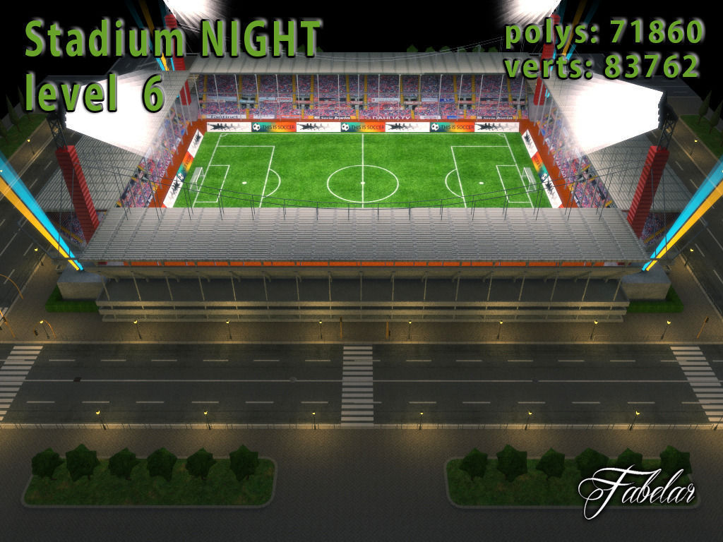 Stadium Level 6 Day-Night Low-poly 3D model_20