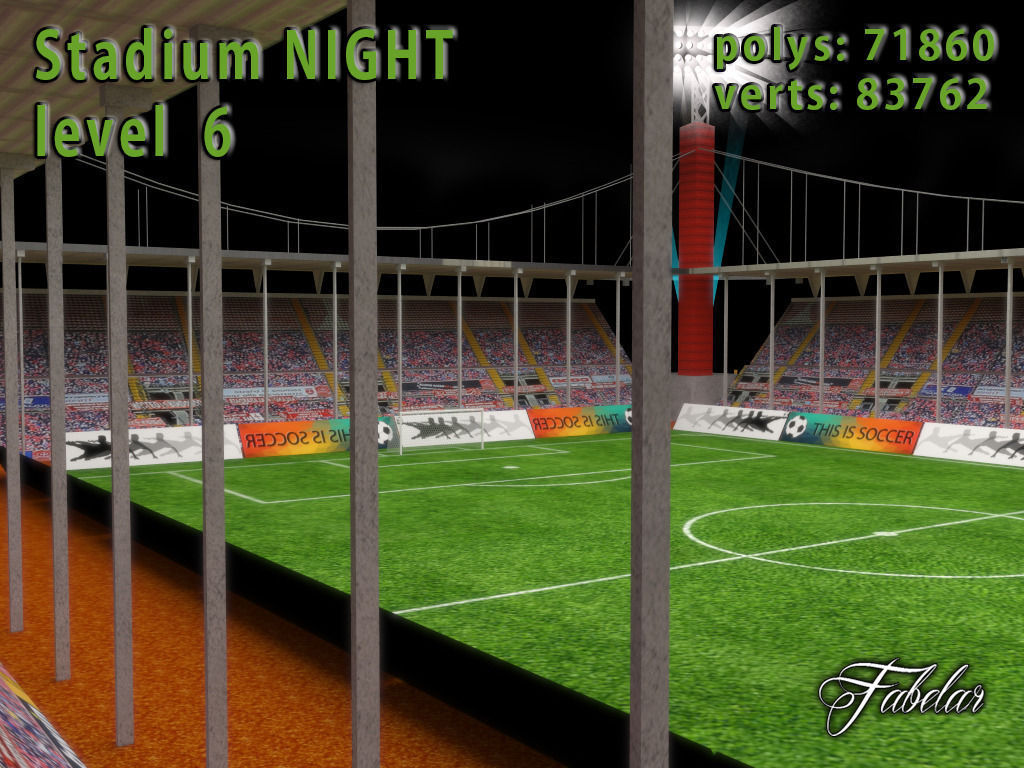 Stadium Level 6 Day-Night Low-poly 3D model_12