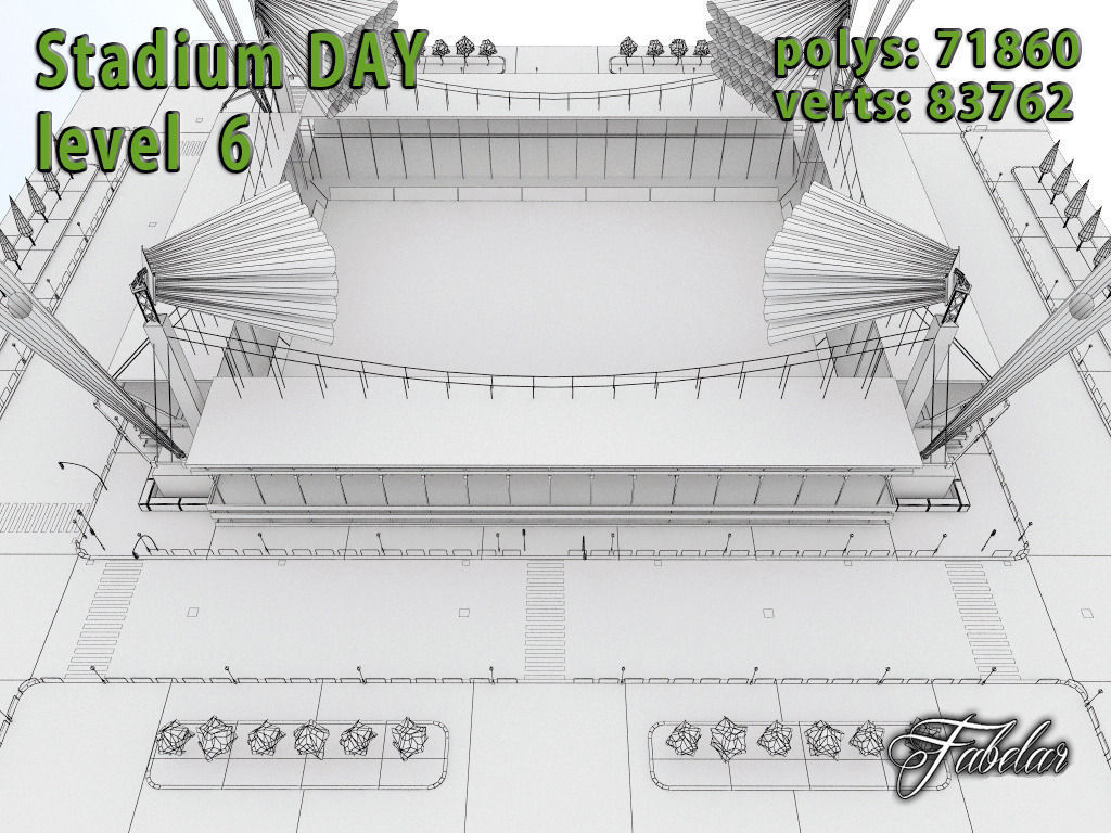 Stadium Level 6 Day-Night Low-poly 3D model_28