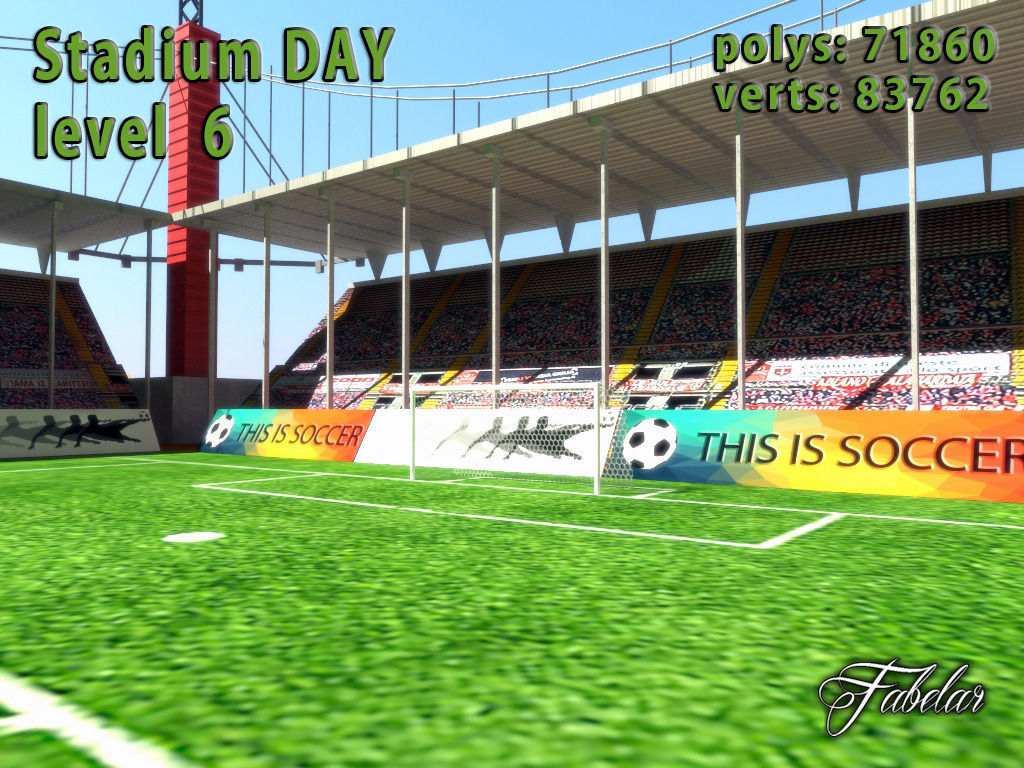 Stadium Level 6 Day-Night Low-poly 3D model_8