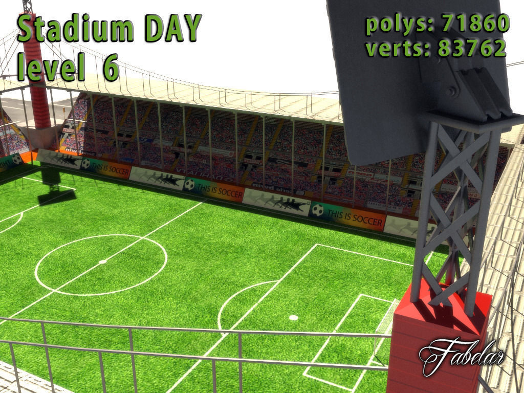 Stadium Level 6 Day-Night Low-poly 3D model_11