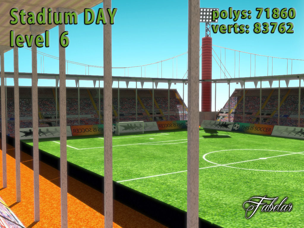 Stadium Level 6 Day-Night Low-poly 3D model_5
