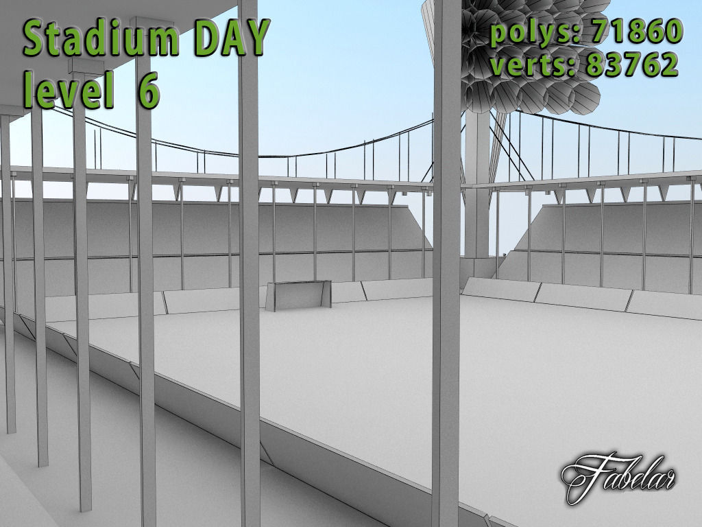 Stadium Level 6 Day-Night Low-poly 3D model_24