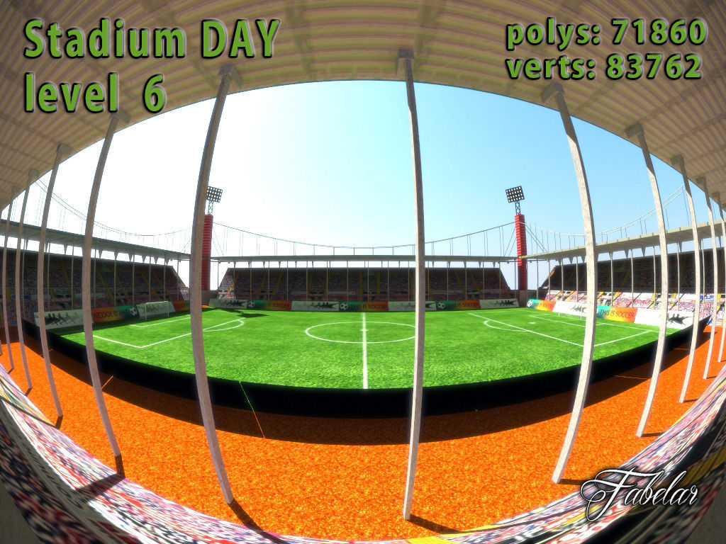 Stadium Level 6 Day-Night Low-poly 3D model_6
