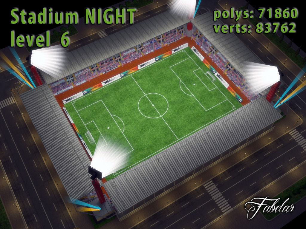 Stadium Level 6 Day-Night Low-poly 3D model_14
