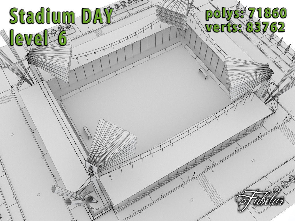 Stadium Level 6 Day-Night Low-poly 3D model_27