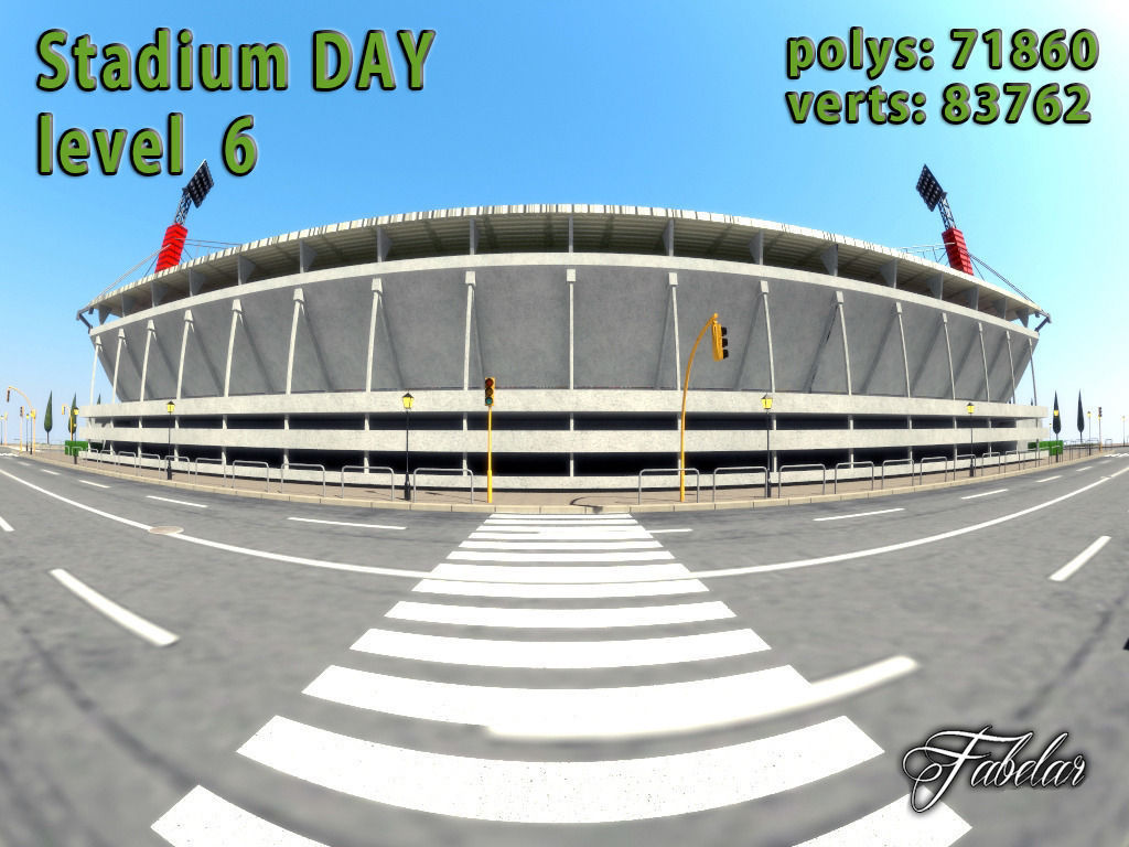 Stadium Level 6 Day-Night Low-poly 3D model_3
