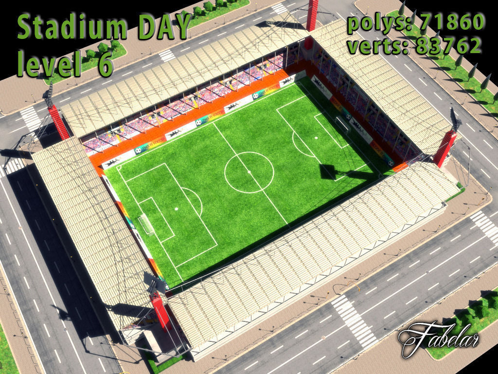 Stadium Level 6 Day-Night Low-poly 3D model_2