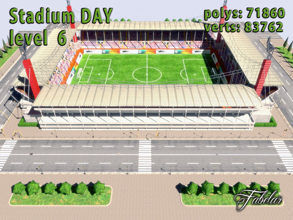 Stadium Level 6 Day-Night Low-poly 3D model_9
