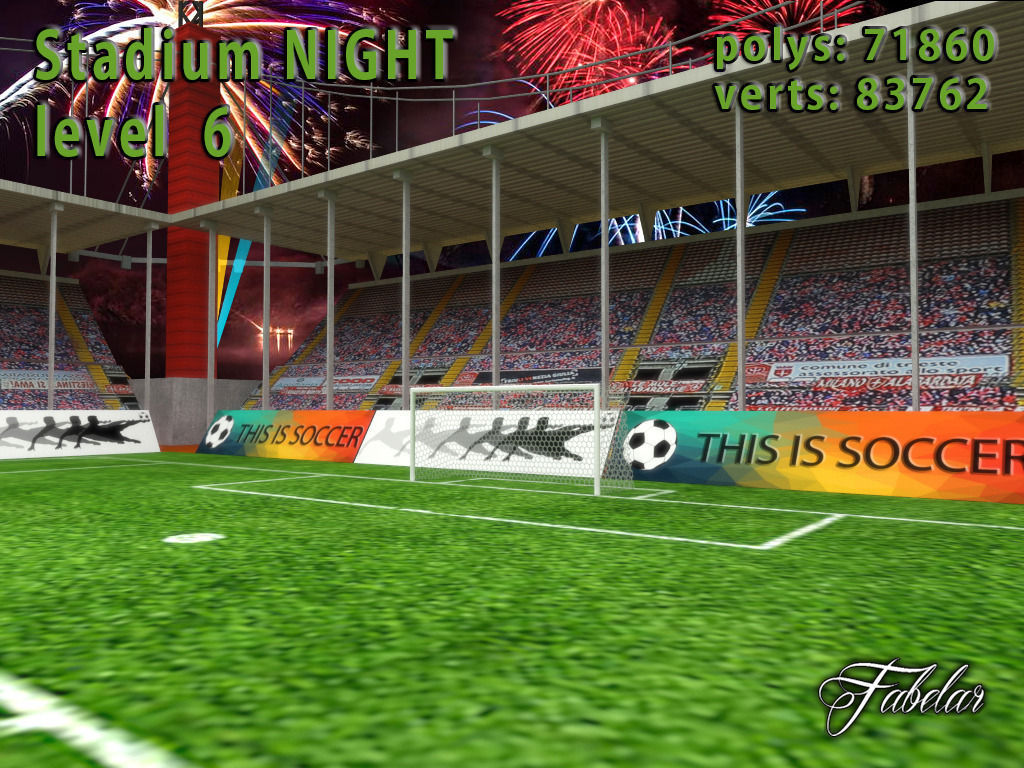 Stadium Level 6 Day-Night Low-poly 3D model_17