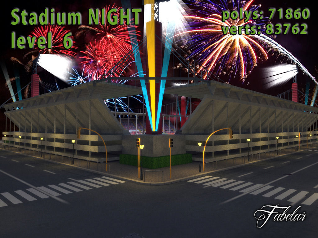 Stadium Level 6 Day-Night Low-poly 3D model_16