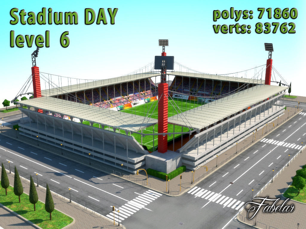 Stadium Level 6 Day-Night Low-poly 3D model_1