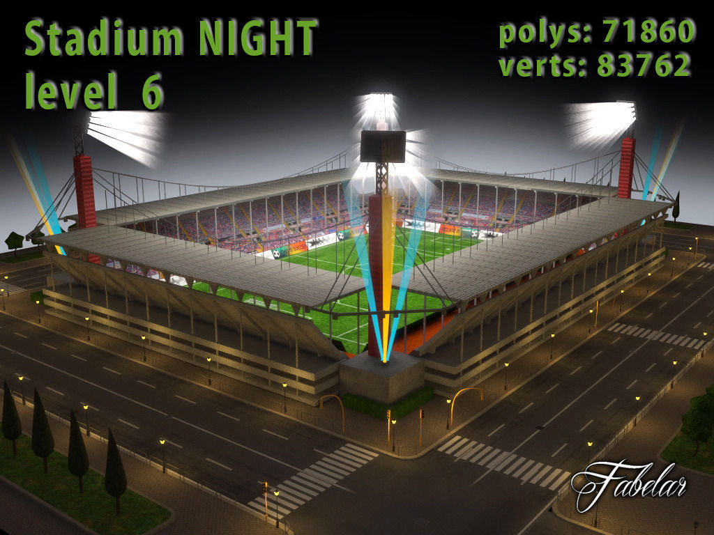 Stadium Level 6 Day-Night Low-poly 3D model_13