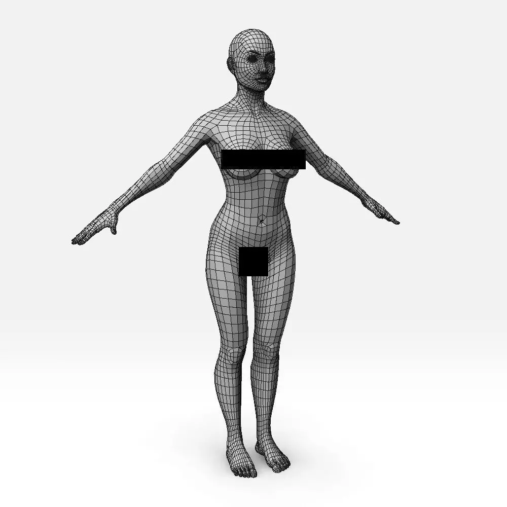 Female Basemesh 3D model_0