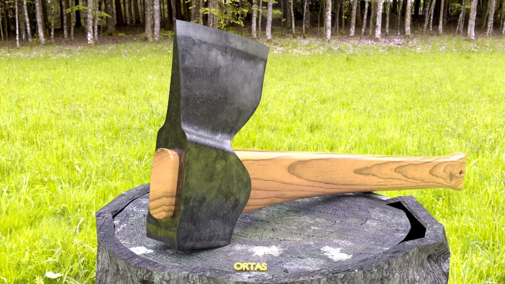 ORTAS AXE NO 3 REALISTIC FOREST AXE 3D PRINTABLE 3D print model_2