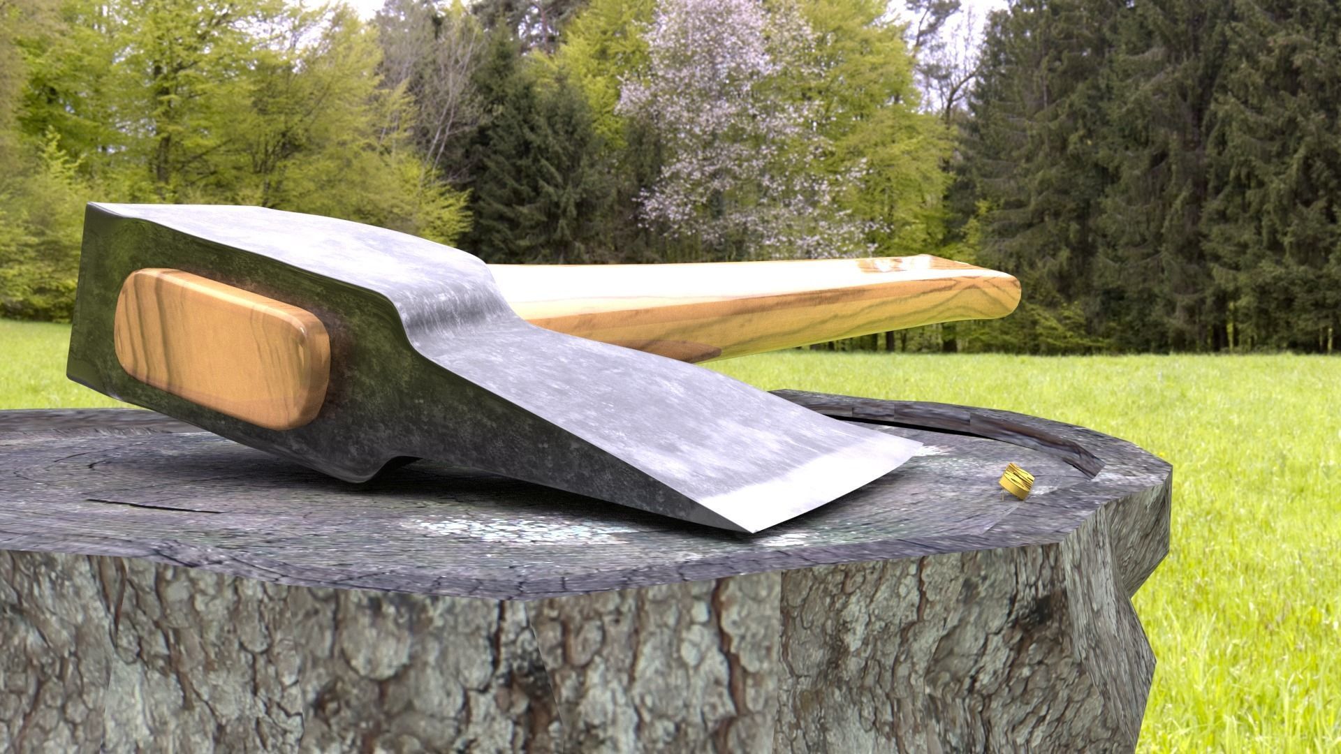 ORTAS AXE NO 3 REALISTIC FOREST AXE 3D PRINTABLE 3D print model_18