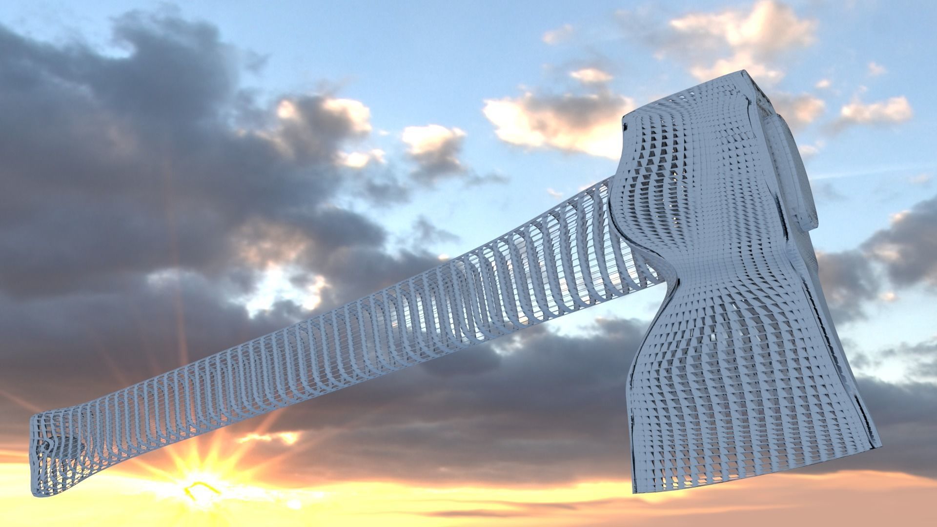 ORTAS AXE NO 3 REALISTIC FOREST AXE 3D PRINTABLE 3D print model_11