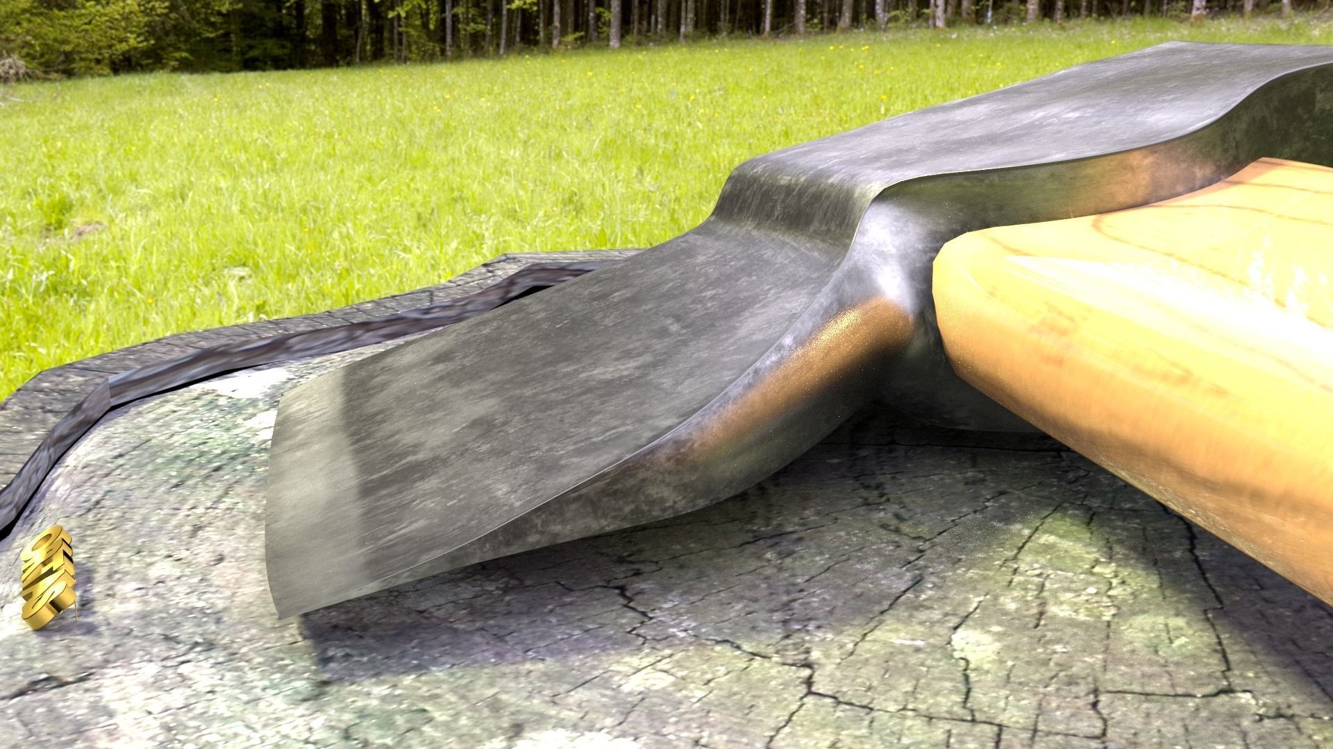 ORTAS AXE NO 3 REALISTIC FOREST AXE 3D PRINTABLE 3D print model_17