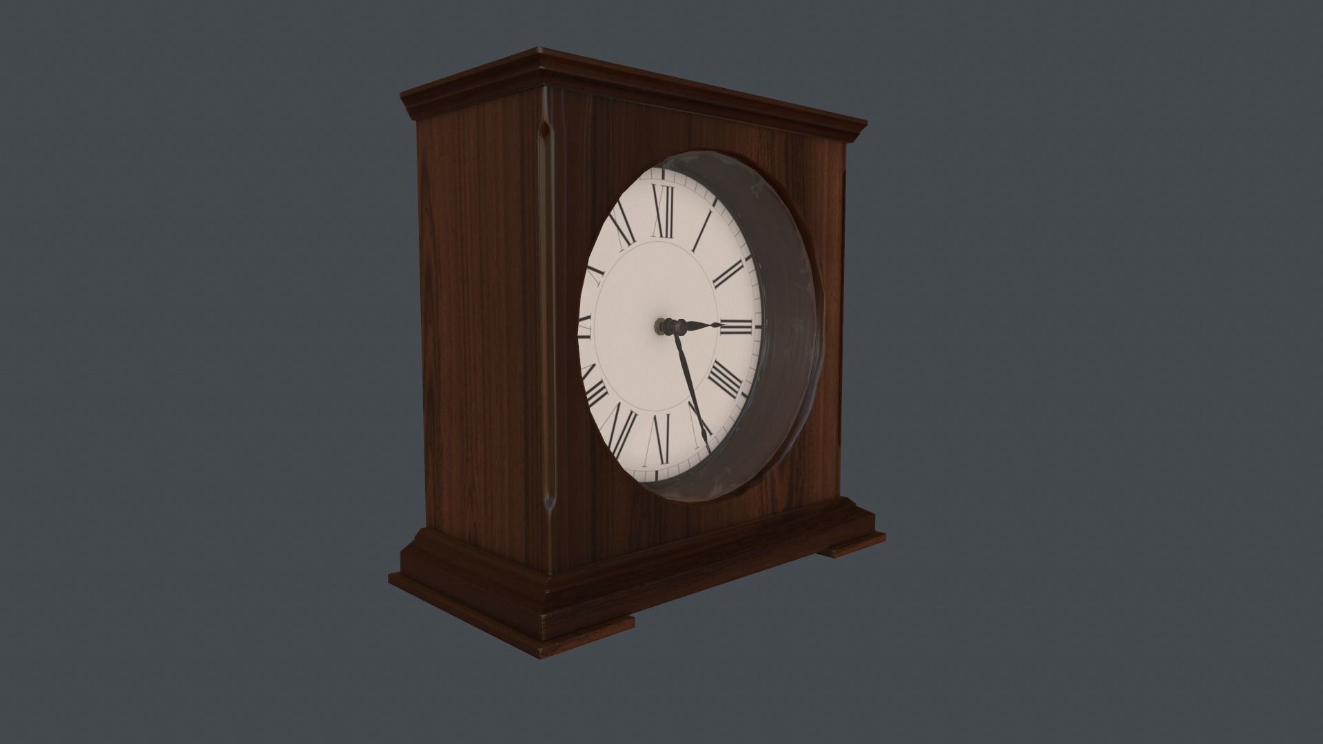 Game Ready Clock mantel Low-poly 3D model_13