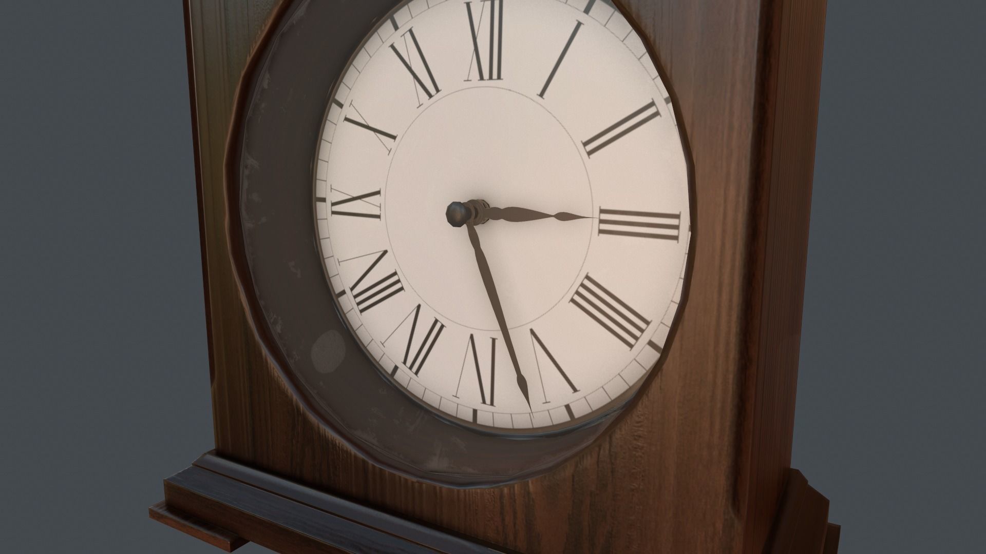 Game Ready Clock mantel Low-poly 3D model_2