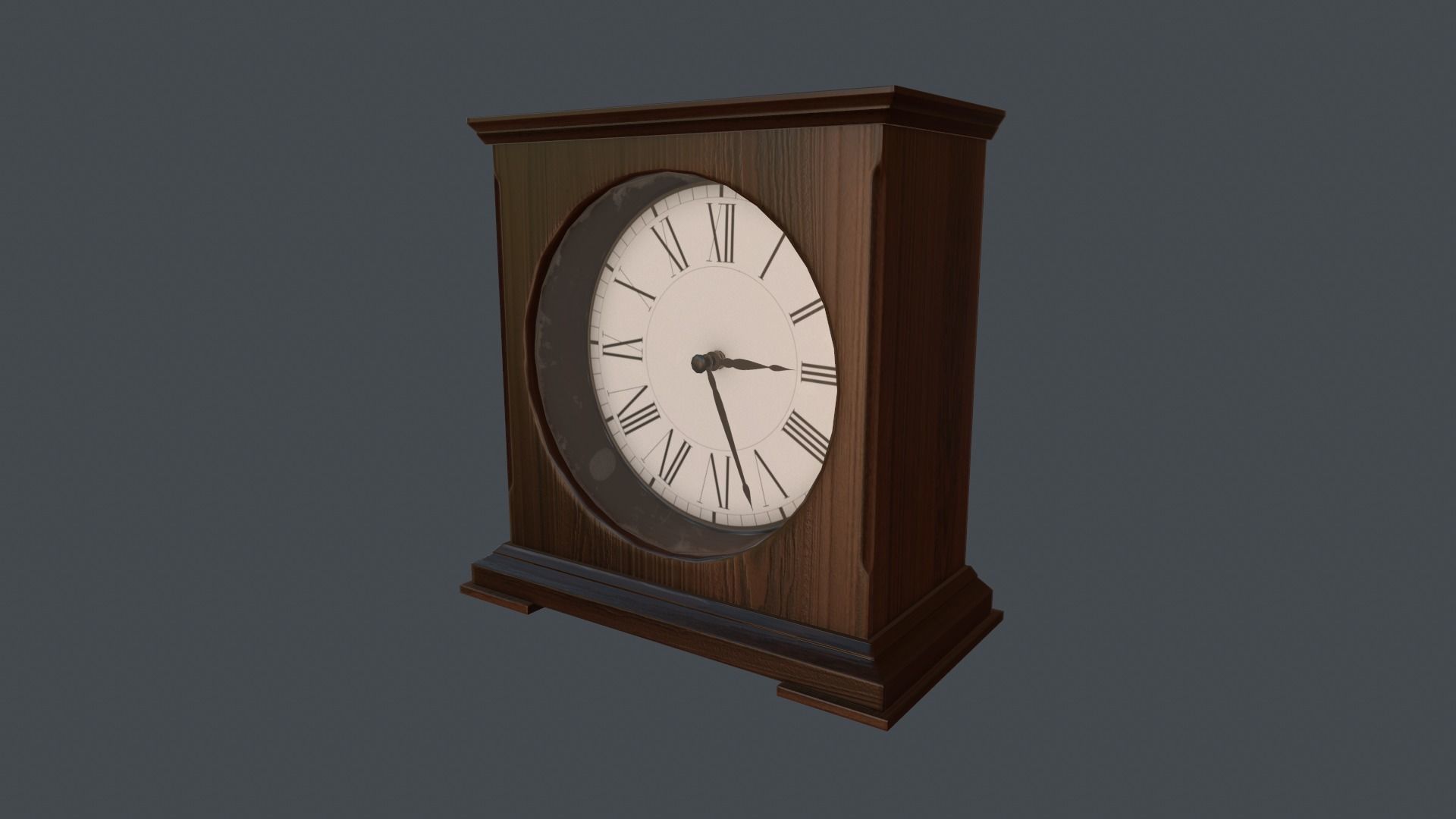 Game Ready Clock mantel Low-poly 3D model_3